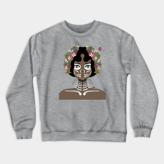 Skullflower Crewneck Sweatshirt by Munchbud Ink